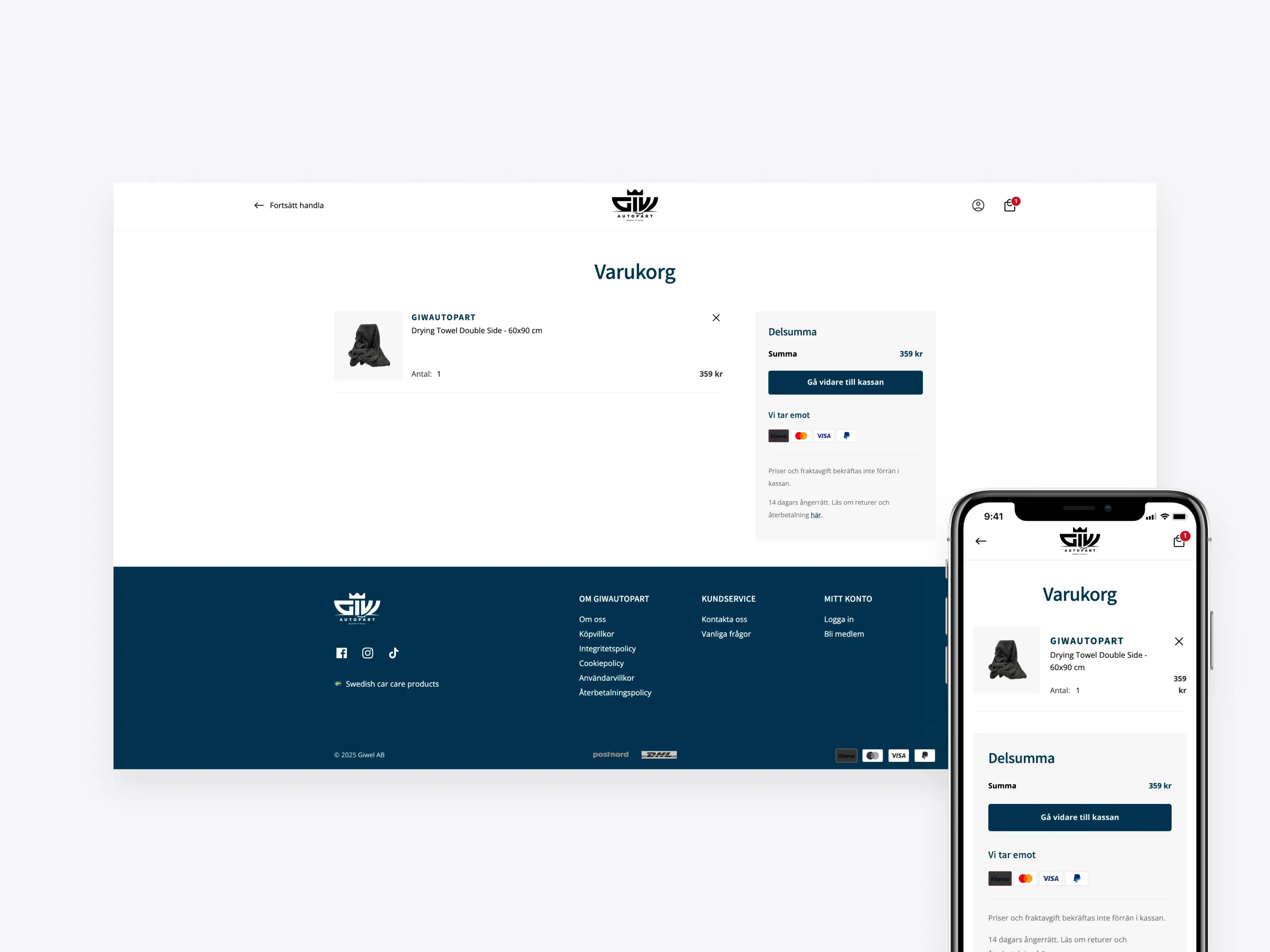 Mobile checkout example