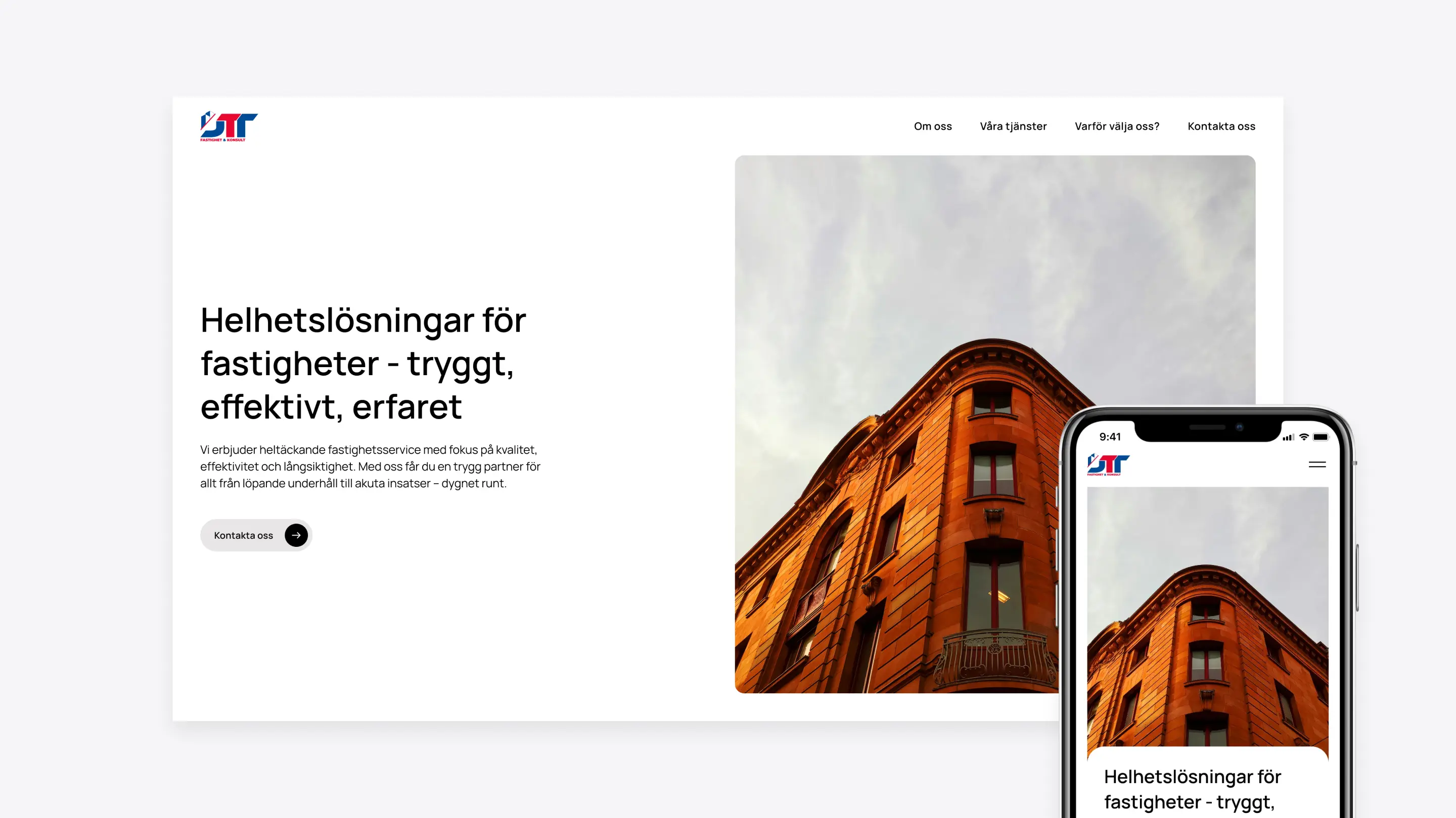 JTT website shown on desktop and mobile