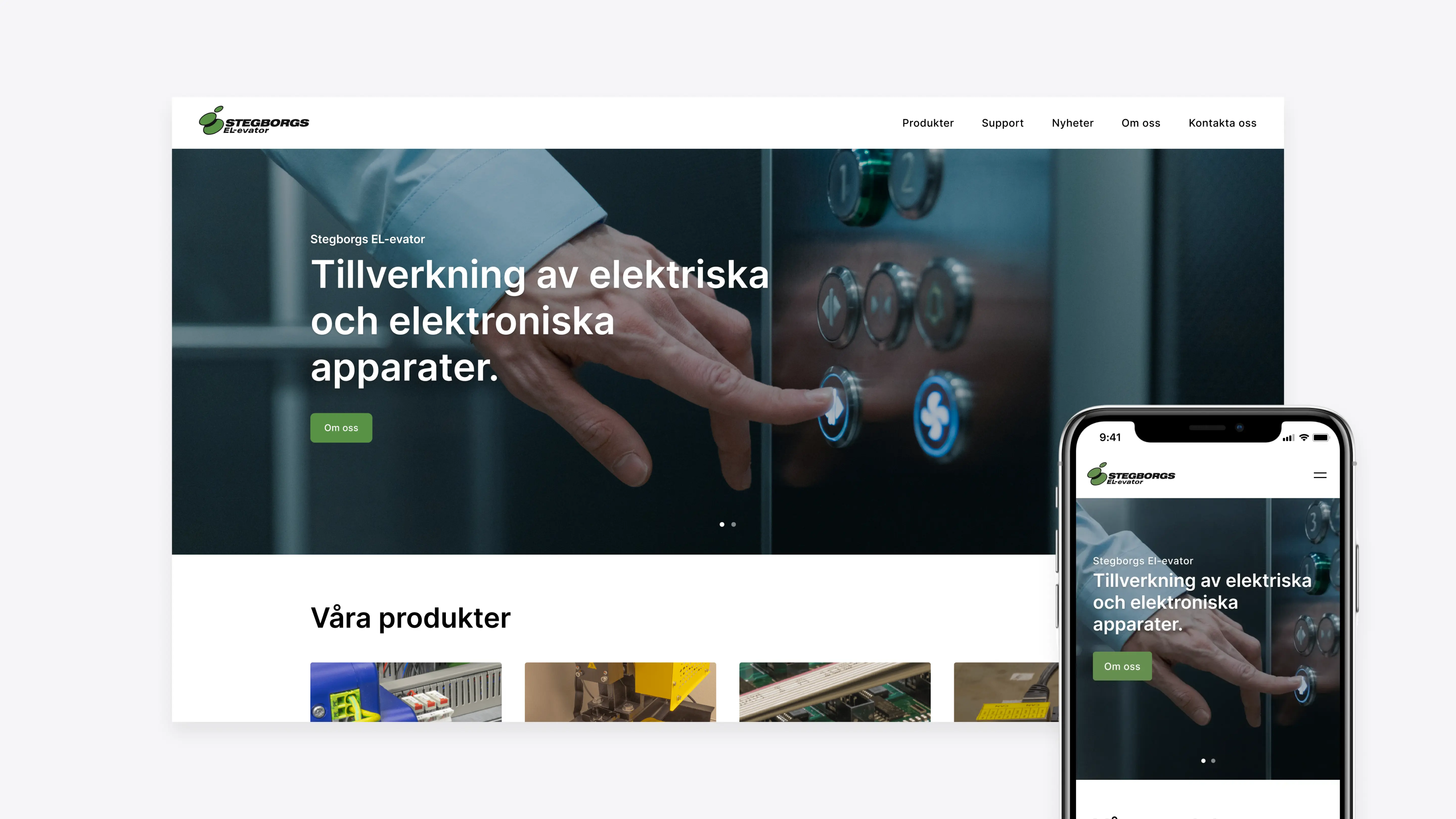 Stegborgs website shown on desktop and mobile