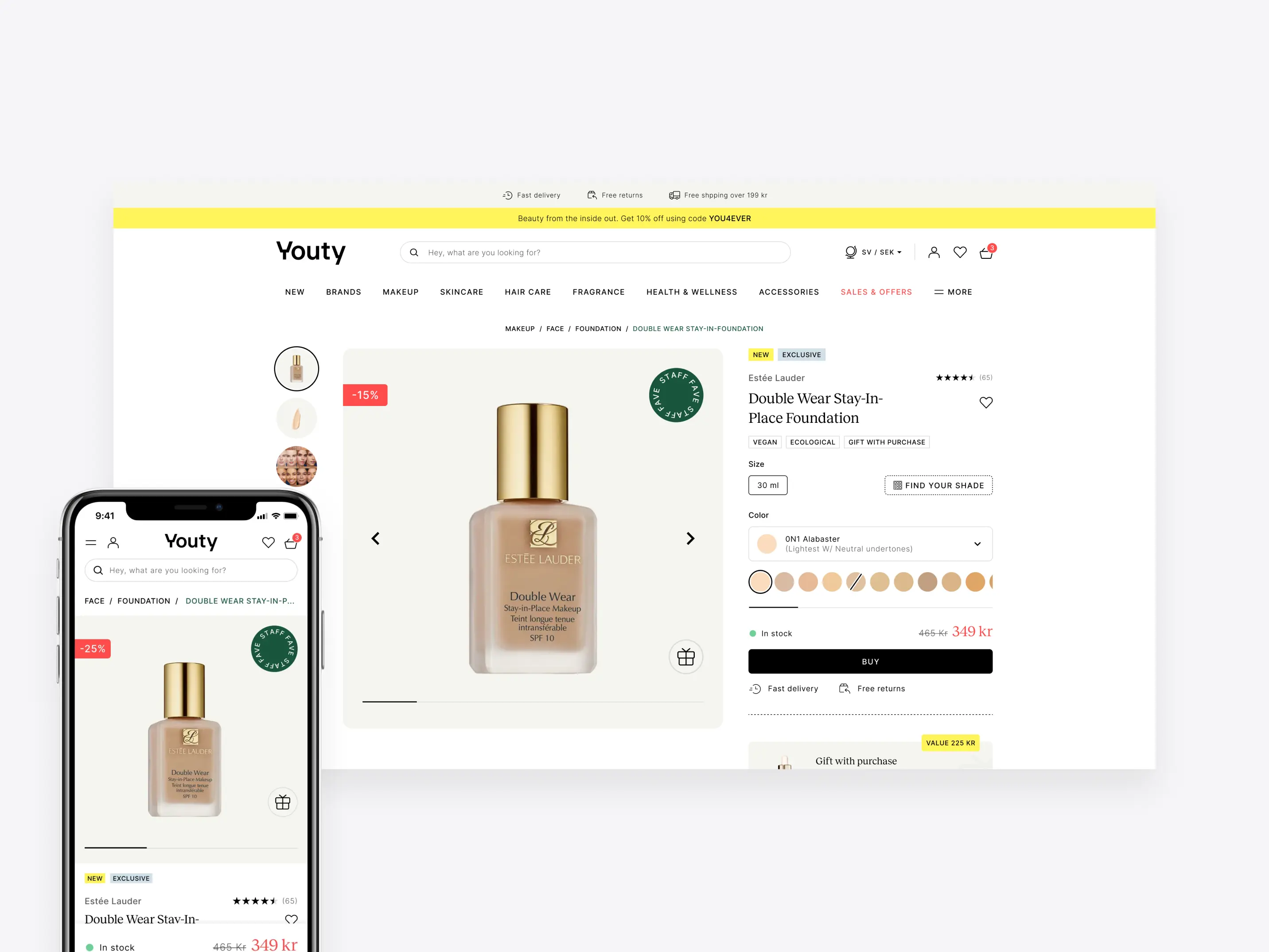 Mobile product experience example