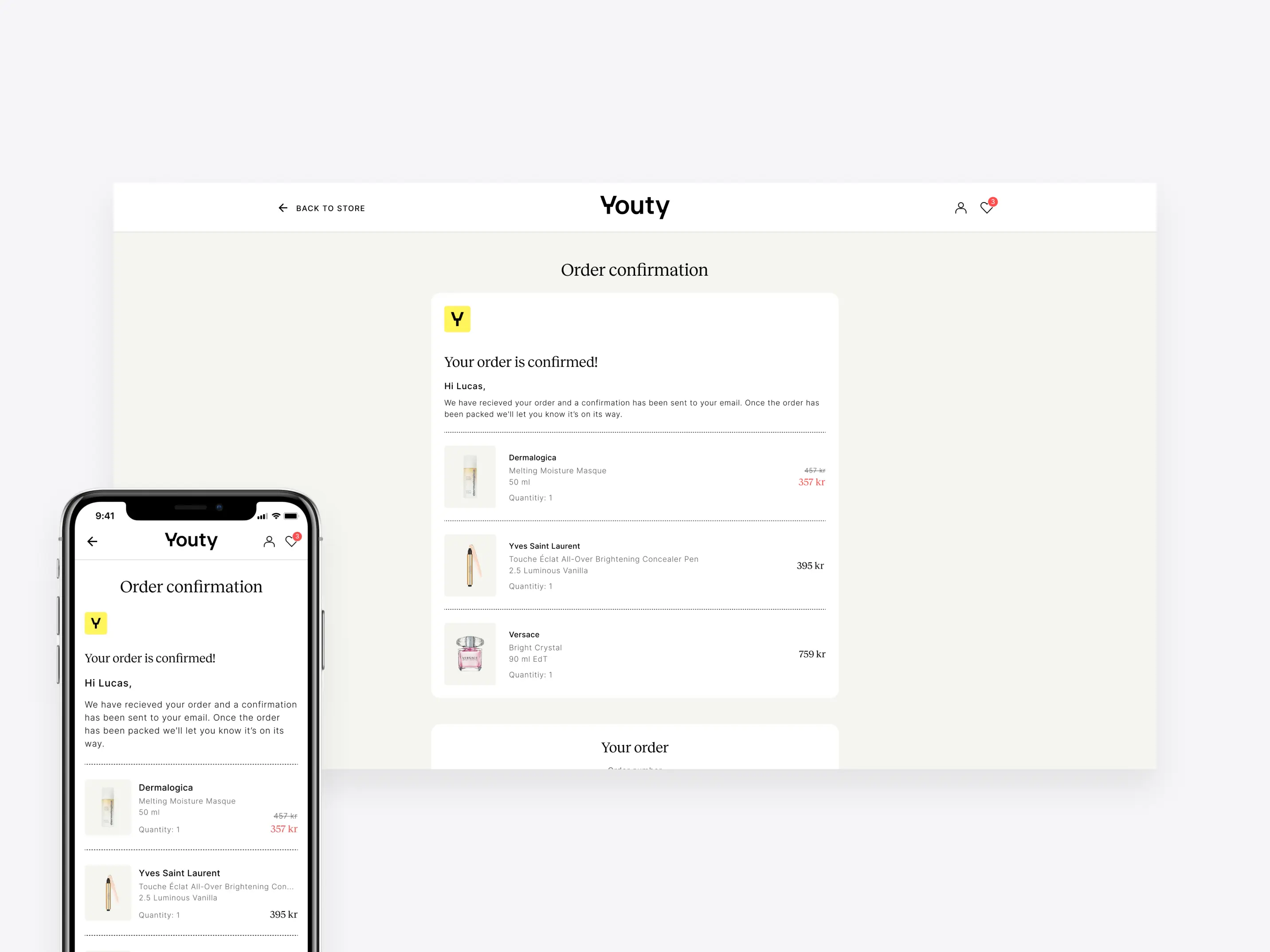 Checkout and form clarity example